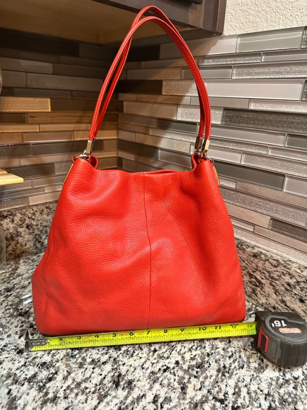 Coach Red Leather Shoulder Bag - Stylish Everyday Tote